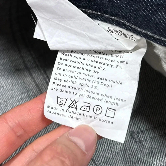 Naked & Famous Denim Super Skinny Guy Indigo Selvedge Jeans Mens 30 - Picture 12 of 12